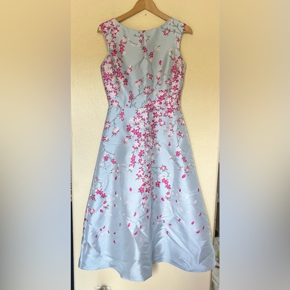 Anthropologie BHLDN Cherry Blossom Blue A Line Agie Dress 6 - Picture 3 of 11